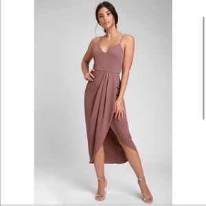 Lulus Reinette Mauve Purple Midi Dress- S